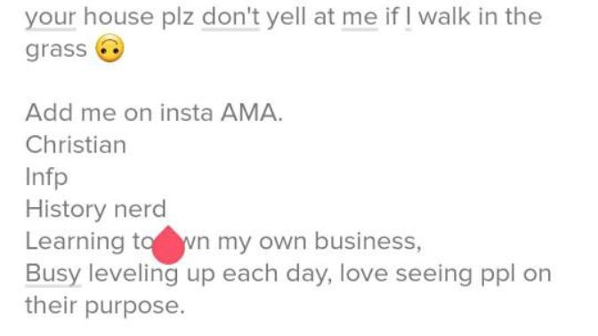 So this is legit my tinder bio, what advise can you give about apps?