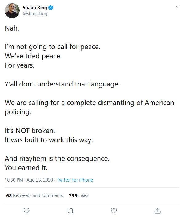 Are these calls for violence or peace?