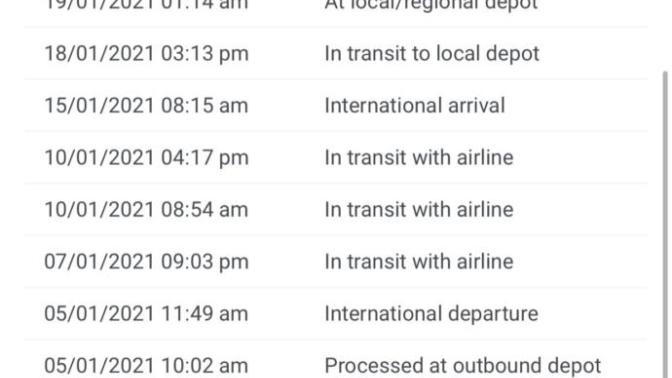 What does “Held at overseas depot” mean?