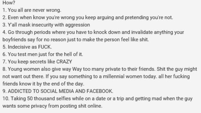 What are you thoughts on this 'rant' about women?