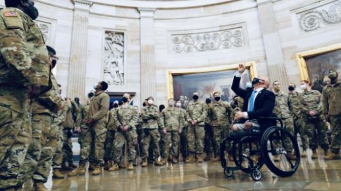 What do you all think about the 25,000$ + military occupation of the Capital in Washington D. C. ?