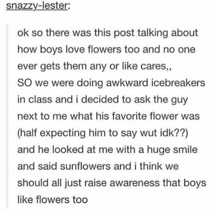 Can sending flowers be something with only platonic feelings behind it?
