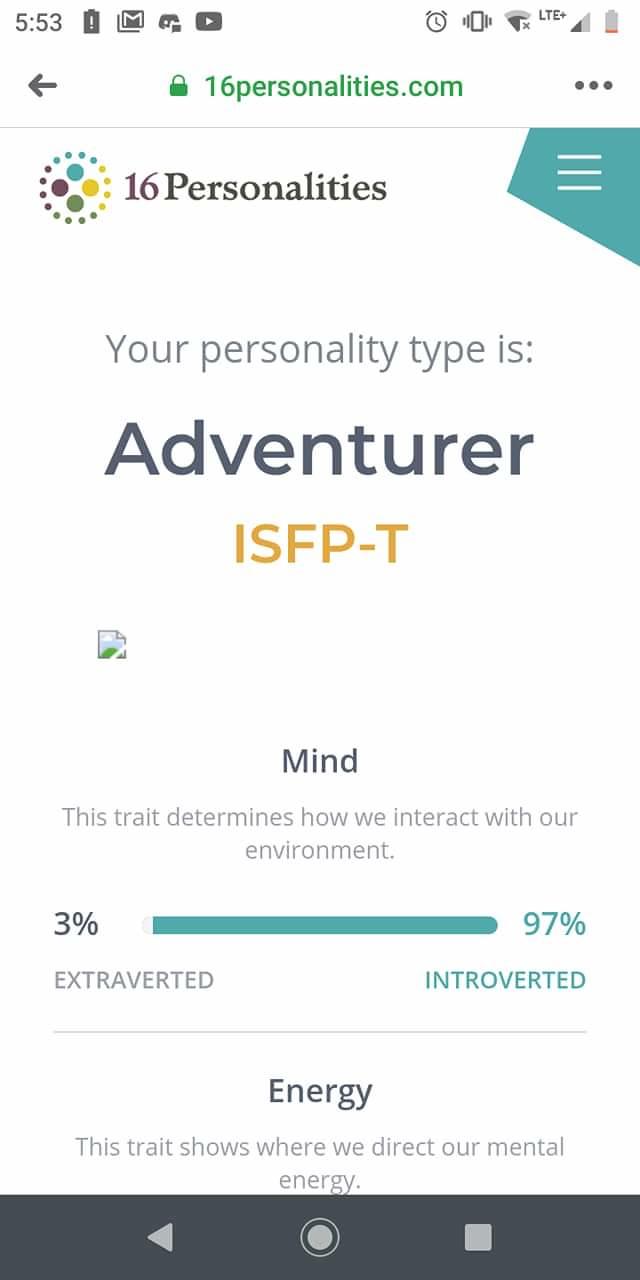 16 personalities: ENFP?