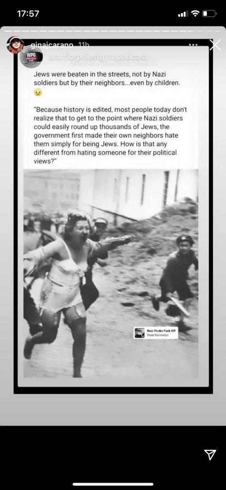 Gina Carano got booted for mirroring this post someone else made...