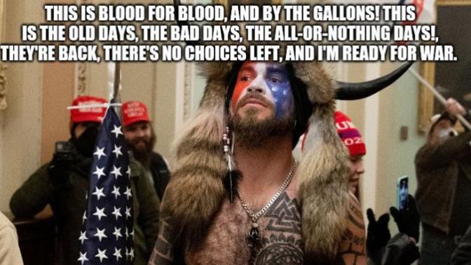 Was the Viking Shaman Jacob A. Chansley born in the wrong century & would girls like Alexander Ocasio Cortez be tossed at him back then?