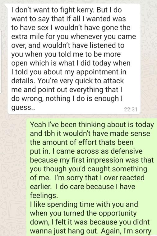 Im not sure what to make of this guys response, I feel insulted and hurt?