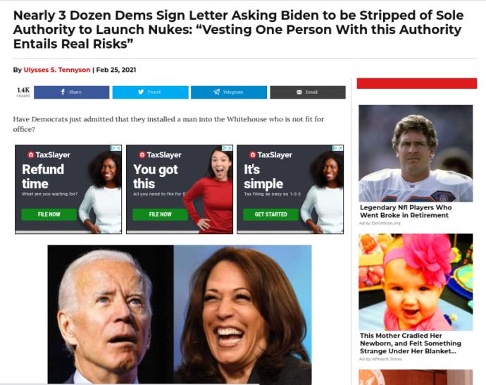 Do you agree with the Dems that want Joe to give up his sole authority to launch nuclear weapons?