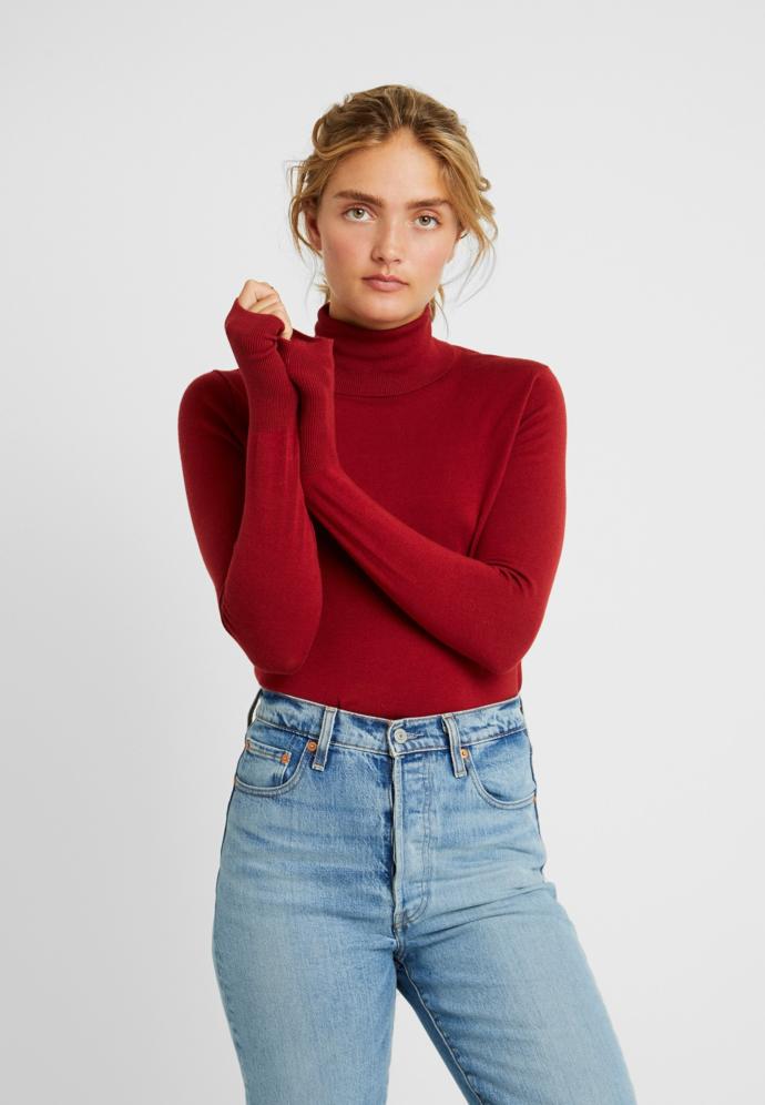 What color of this turtleneck is a better choice for blondes?