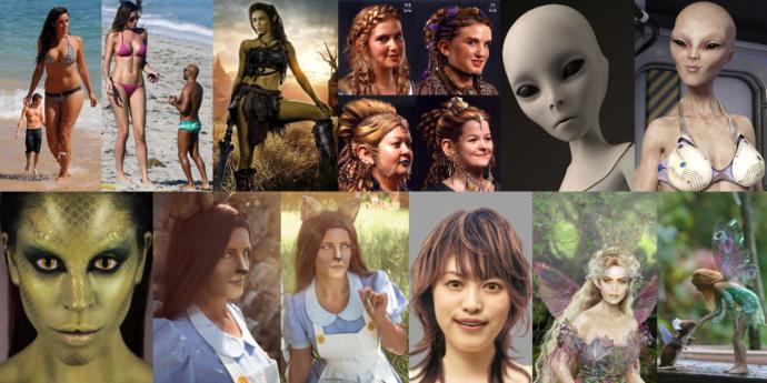 Giant, orc, elf, alien, reptilian, foxgirl, cyborg, fairy.