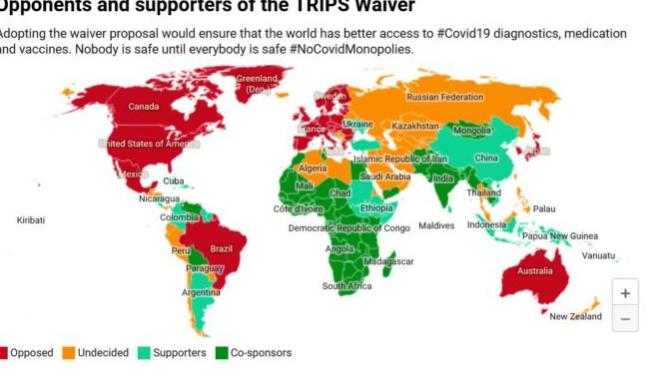 Do you support waiving Covid-19 vaccine patent?