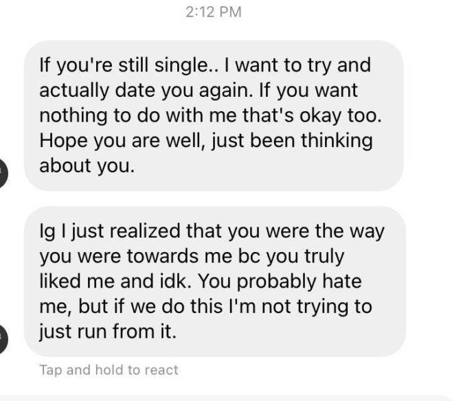 Why is he coming back to date me when he had me once?