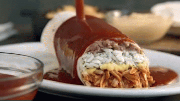 How do you apply your hot sauce on your burrito when eating? on each bite, in a dip or do you put it all on before you eat it?