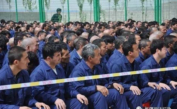 Uyghurs detained in a camp