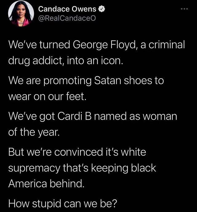 What do you think about this tweet from Candace Owens?