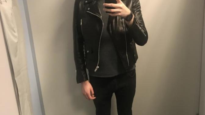 Does it look like this new leather jacket fits alright?