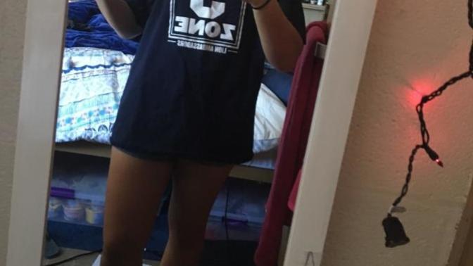Is an oversized t-shirt with short shorts ever a fashionable look?