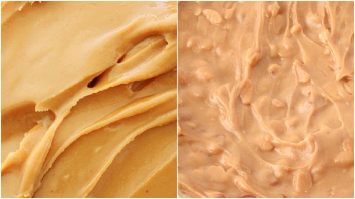 Creamy on left, crunchy on right