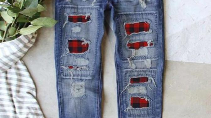 Does anyone know where I can buy flannel lined ripped jeans?