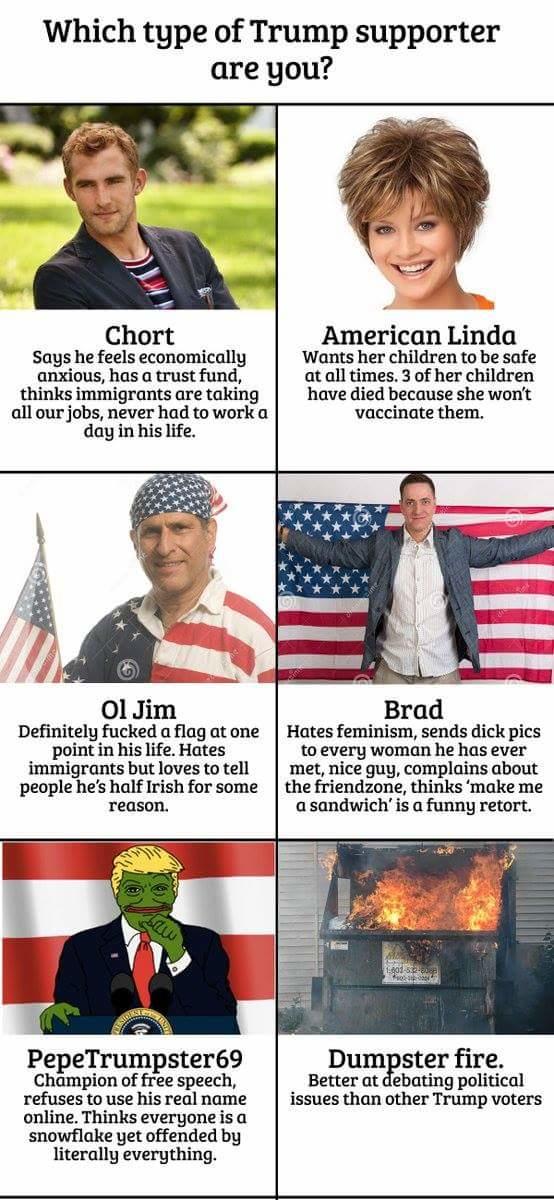 Which one of these Trump supporters is most common?