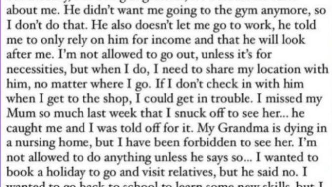 Can anyone help me with an abusive, controlling boyfriend?