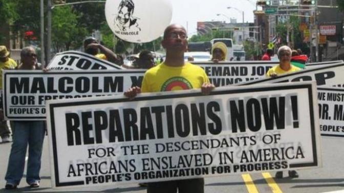When are you white people gonna pay slavery reparations for what you did to us?