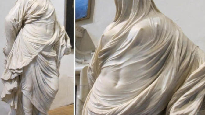 Is this a real statue of a woman or just someone made up to look like one?