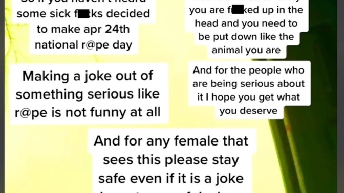 Incels of the internet have made April 24th national r@pe day, what’s your opinion on this?