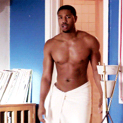 Nice chest, slim tomed arms, flat tummy, no abs