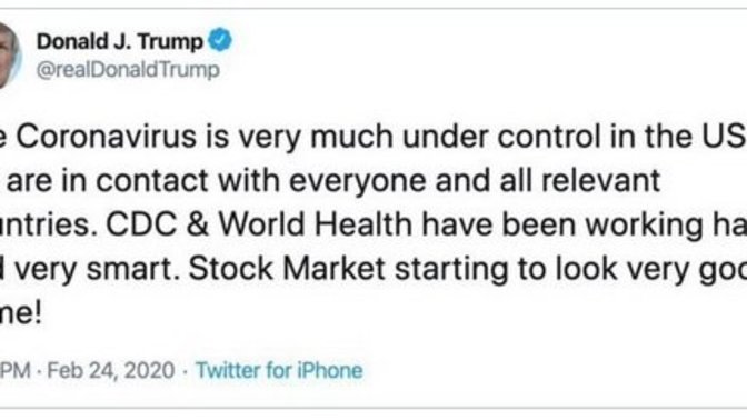 Was he wrong from what he said one year ago today? was the virus really under control?