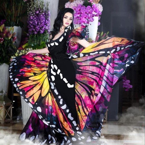 Which butterfly dress fashion looks the most interesting?