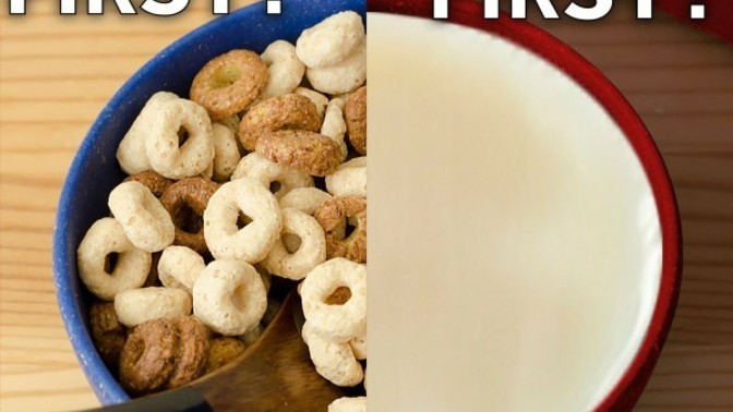 Do you pour milk before cereal or cereal before milk?