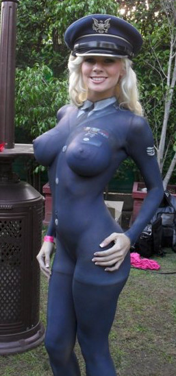 Another standout in her skin-tight uniform!