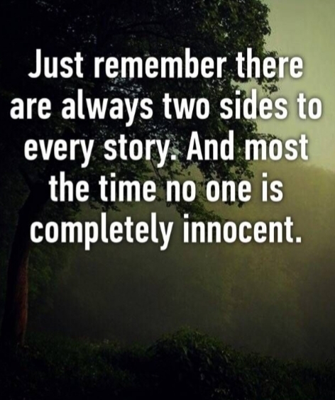 Why Do Some People Forget Theres Two Sides To Every Story?