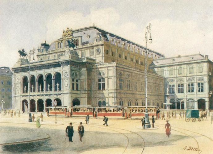 "Vienna State Opera House", Adolf Hitler, 1912. Sold at auction in 2018 for $74,000 USD