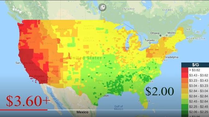 Do you think this Gas Prices map of the US is also an accurate representation of quality of life in the country as well?
