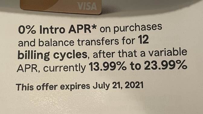 Does this credit deal sound good?