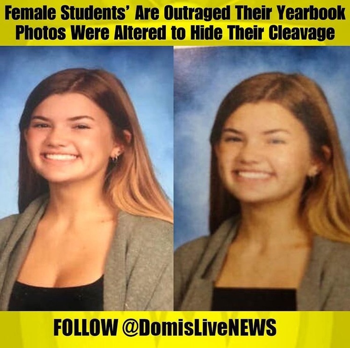 American SCHOOL edits high school girls yearbook photos without their consent. Thoughts?