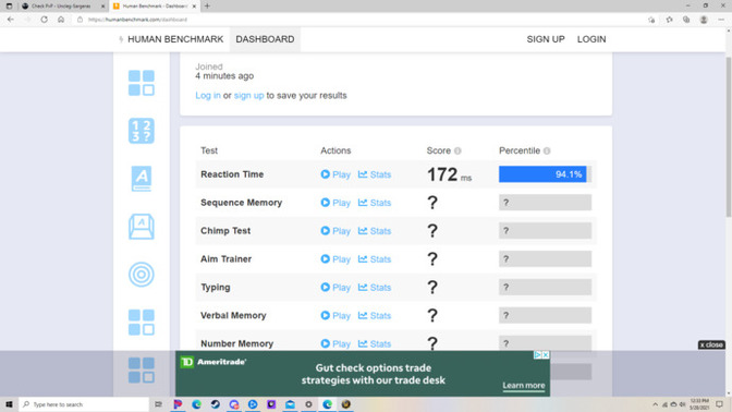 Have you taken human benchmark test?