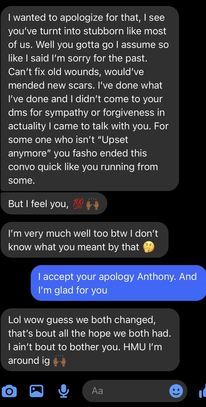 Why do you think my ex finally apologized after 3 years and why did he act as if I owed him a different response?