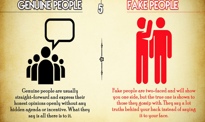 What cues or signs might make you wonder if a person is being sincere and genuine with who they are? can you tell if theyre a phony?