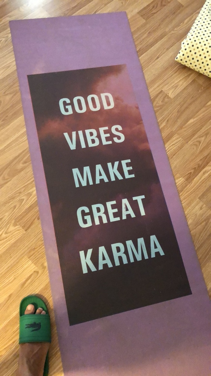 Is this a bad yoga mat for a yoga class? Should I get one without writing on it?