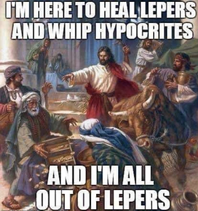 Jesus being quite violent in the free market.