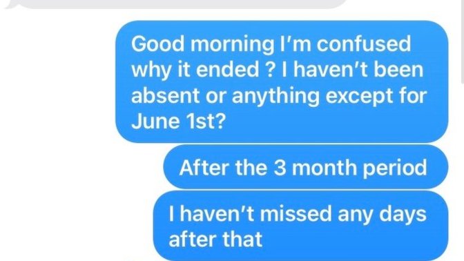 So the factory I worked at for 5 months just randomly fired me out of nowhere and I’m very confused?