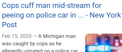 What was this guy thinking when he peed on a cop car?