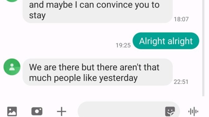 Does his last text mean he wants me to join him or?