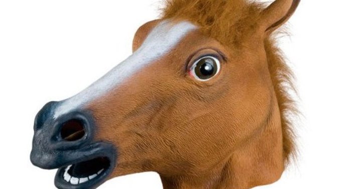 Would you wear this horse head to protect your identity?