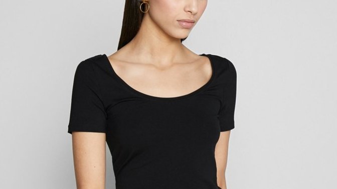Does this t-shirt's neckline seem large and/or provocative to you?