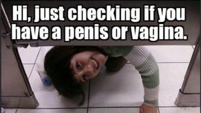 A trans-gender (Fake woman) exposes his penis to young girls in a bathroom spa. Thoughts on this?