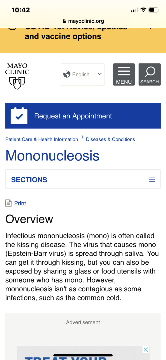 My boyfriend said that he thought that he had mono should I be concerned that maybe he’s cheating on me?
