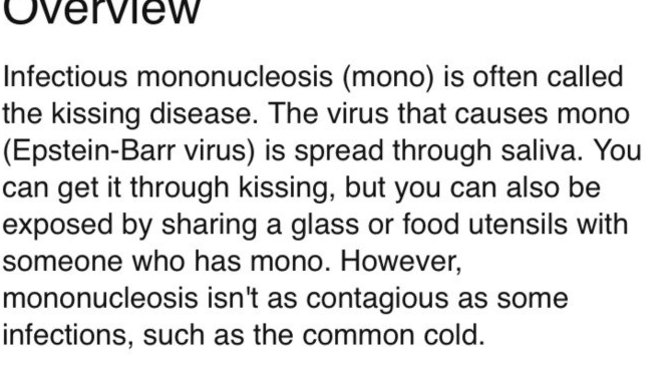 My boyfriend said that he thought that he had mono should I be concerned that maybe he’s cheating on me?
